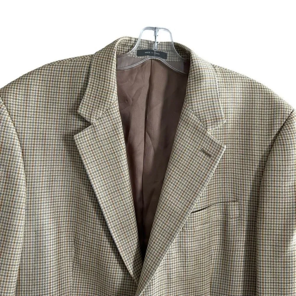 Lauren Ralph Lauren suit jacket blazer size 42R 100% silk houndstooth pattern